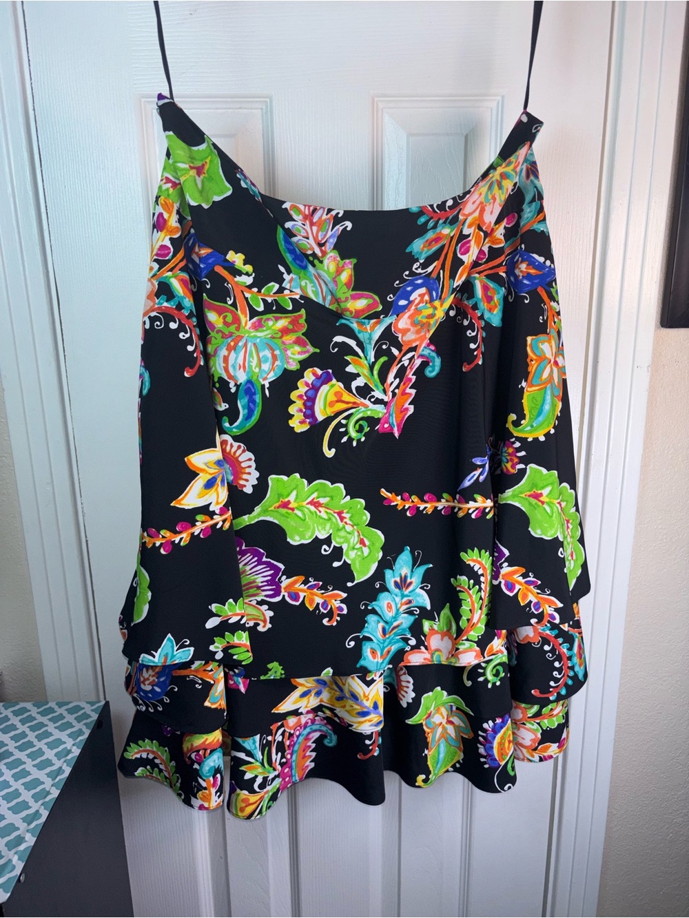 Lauren Ralph Lauren Black Multicolor Floral Print skirt size 16 - Picture 14 of 14